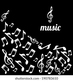 Music design over black background, vector illustration