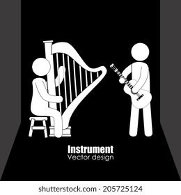 Music design over black background, vector illustration