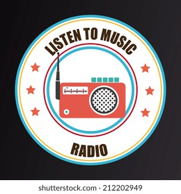 Music design over black background, vector illustration
