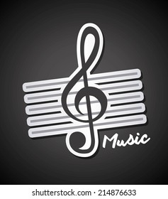 music design over black background vector illustration