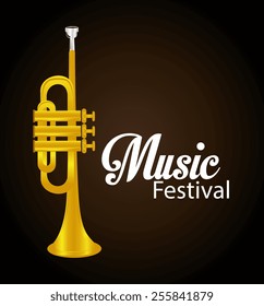 Music design over black background, vector illustration.