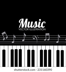 Music design over black background,vector illustration