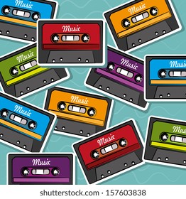 music design over  blue background vector illustration