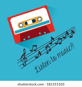 music design over blue background vector illustration