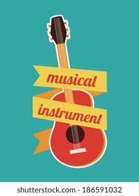 Music design over blue background, vector illustration