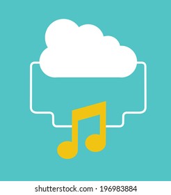 Music design over blue background, vector illustration Music design over blue background, vector illustration