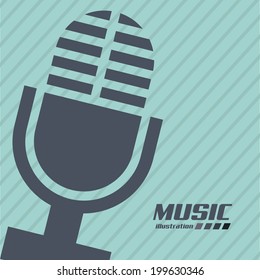 Music design over blue background, vector illustration