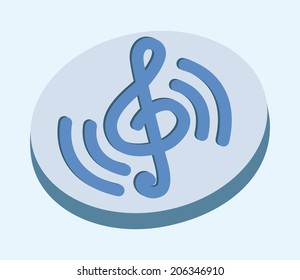Music design over blue background, vector illustration