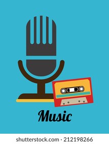 Music design over blue background, vector illustration