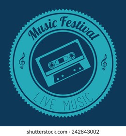 Music design over blue background, vector illustration.
