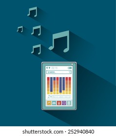 Music  design over blue background, vector illustration.
