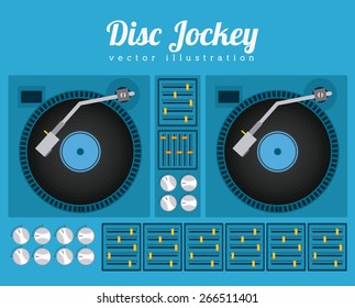 Music  design over blue background, vector illustration