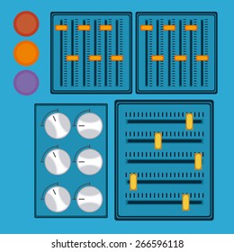 Music  design over blue background, vector illustration