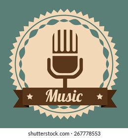 Music design over blue background, vector illustration