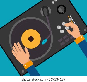 Music design over blue background, vector illustration.