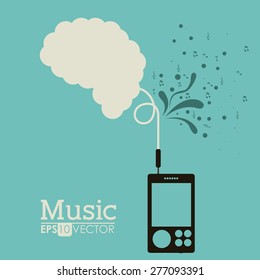 Music design over blue background, vector illustration