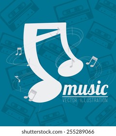 Music design over blue background,vector illustration.