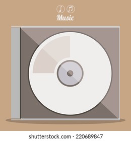 Music design over brown background, vector illustration