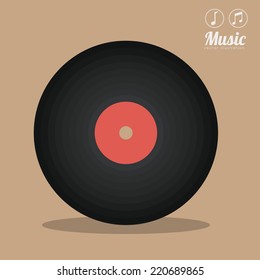 Music design over brown background, vector illustration