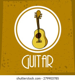 Music  design over brown background, vector illustration