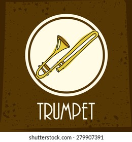 Music  design over brown background, vector illustration