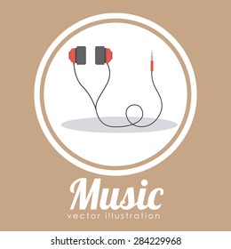 Music design over brown background, vector illustration
