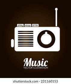 Music design over brown background,vector illustration