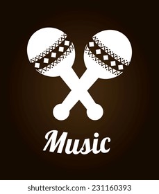 Music design over brown background,vector illustration
