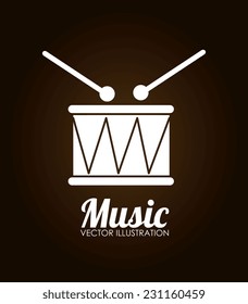 Music design over brown background,vector illustration
