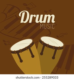 Music design over brown background,vector illustration.