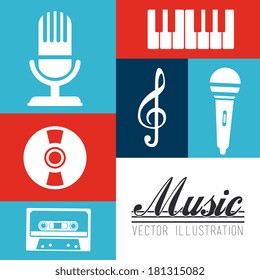 music design over colorful background vector illustration