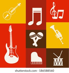 Music design over colorful background, vector illustration