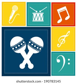 Music design over colorful background, vector illustration