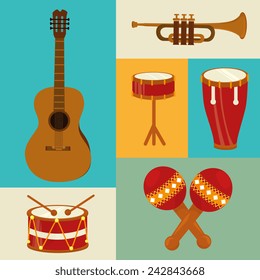 Music design over colorful background, vector illustration.