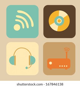 music design over  cream background vector illustration 