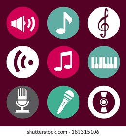 diseño musical sobre ilustración vectorial de fondo oscuro