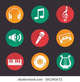 music design over dark white background vector illustration