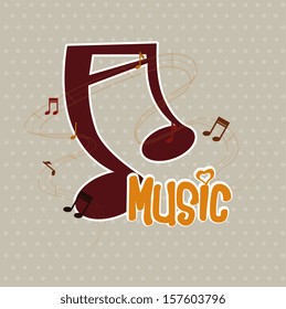 music design over dotted background vector illustration