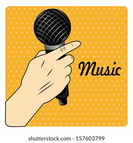 music design over dotted  background vector illustration