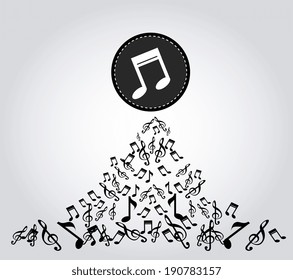 Music design over gray background, vector illustration
