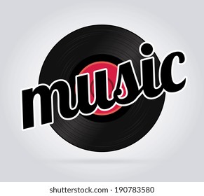 Music design over gray background, vector illustration