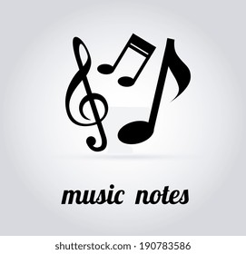 Music design over gray background, vector illustration