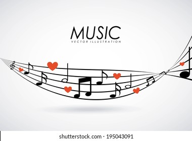 Music design over gray background, vector illustration