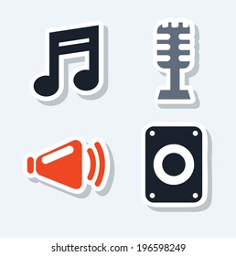 Music design over gray background, vector illustration