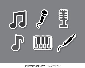 Music design over gray background, vector illustration