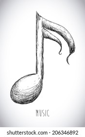 Music design over gray background, vector illustration