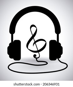 Music design over gray background, vector illustration