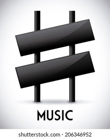 Music design over gray background, vector illustration