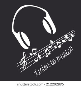 Music design over gray background, vector illustration