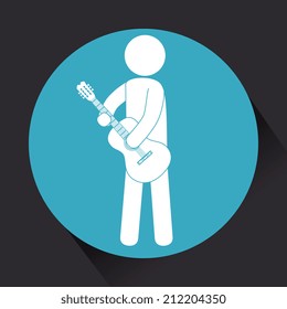 Music design over gray background, vector illustration